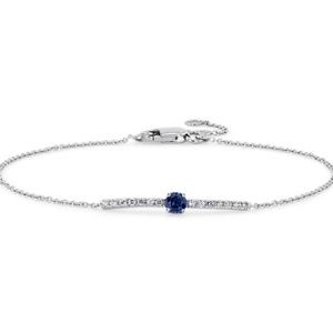 Blue Nile Sapphire and Diamond Bracelet 14K White Gold